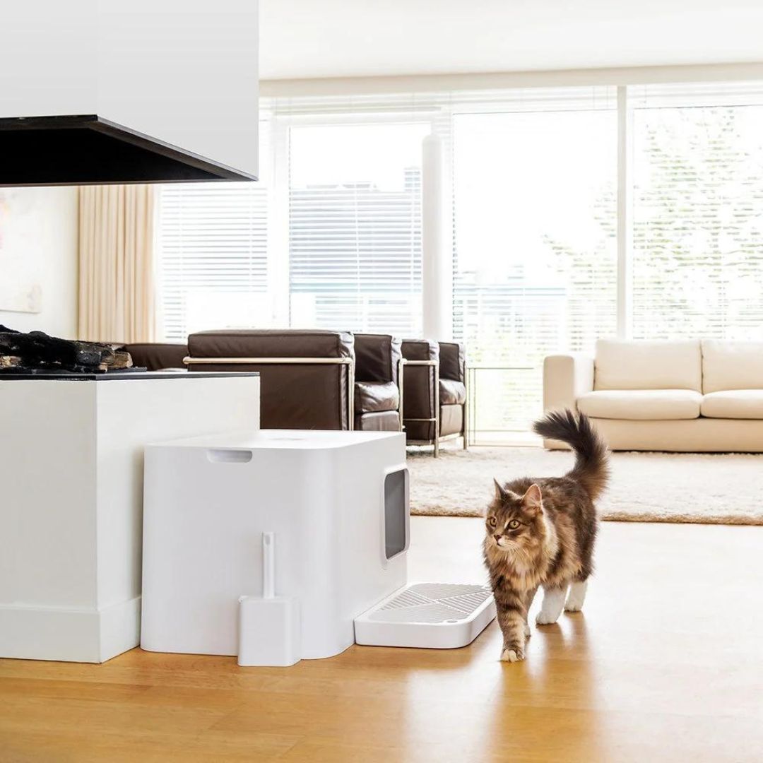 DOME PLUS CAT LITTER BOX WHITE