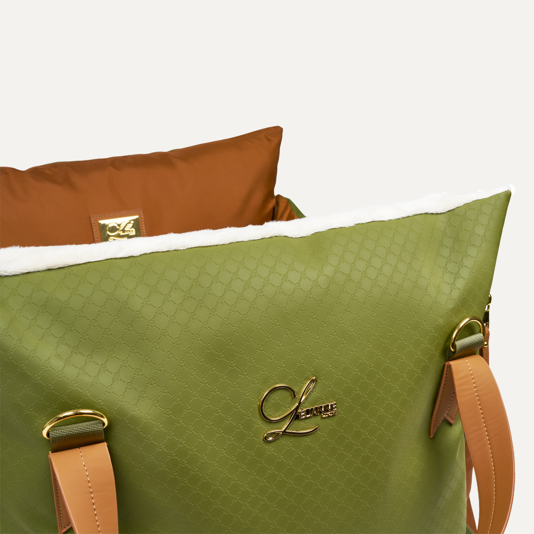 LUXURY DOG CAR SEAT OLIVE BILSETE