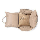 BOUCLÉ ALL BEIGE LUXURY CAR SEAT - PRECIOUS PET