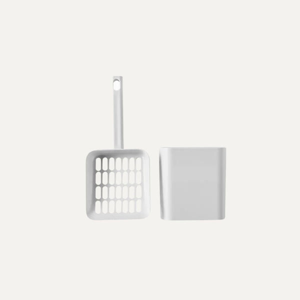 CAT LITTER SCOOP & HOLDER WHITE - PRECIOUS PET