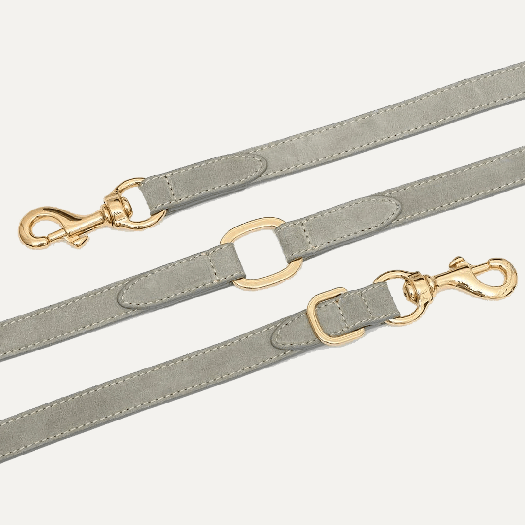 3 - WAY ADJUSTABLE SUEDE LEASH SEA SALT - PRECIOUS PET