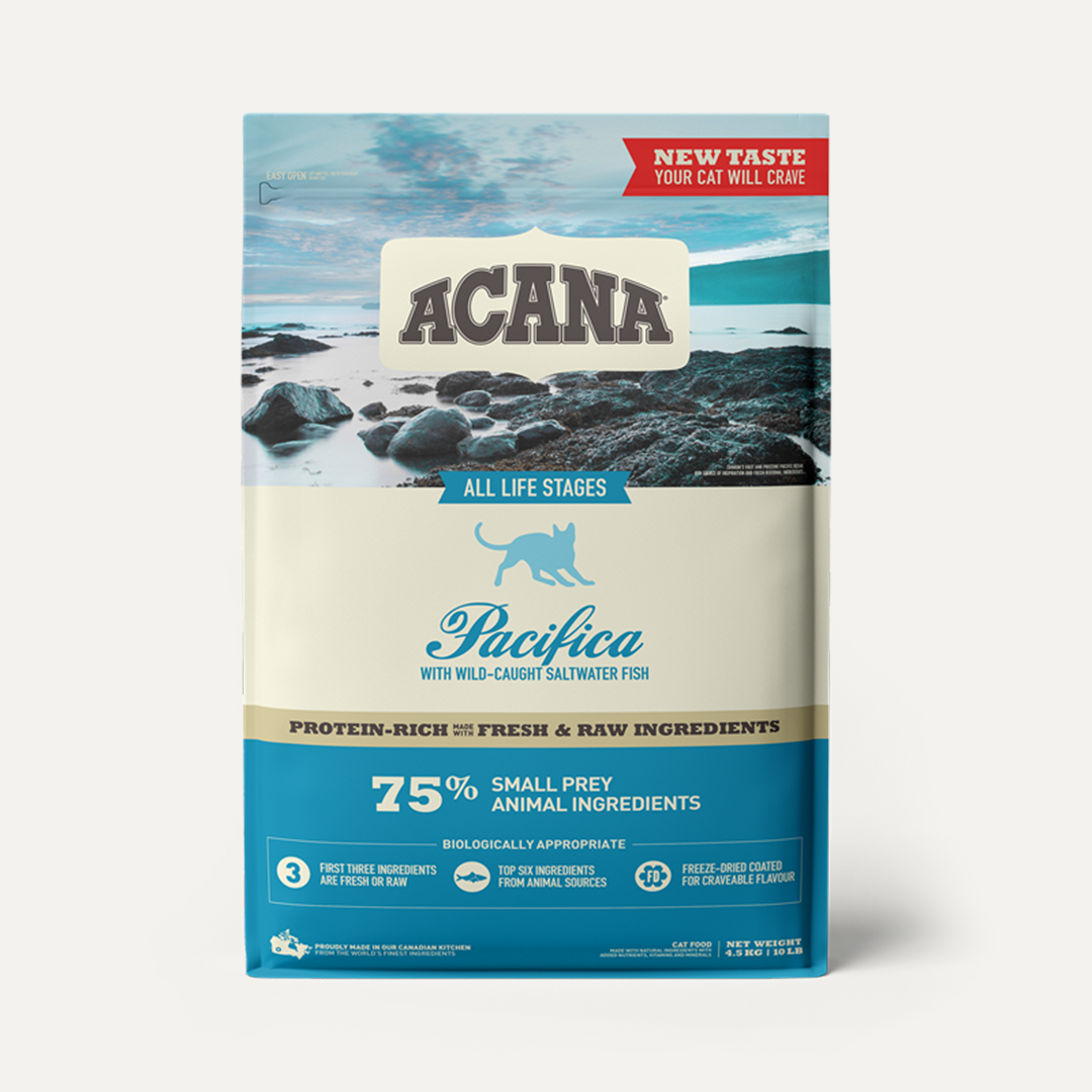 Acana Cat Pacifica with 75 % fish. Good for all life stages.