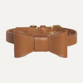 Load image into Gallery viewer, CARAMEL LEATHER BOWTIE
