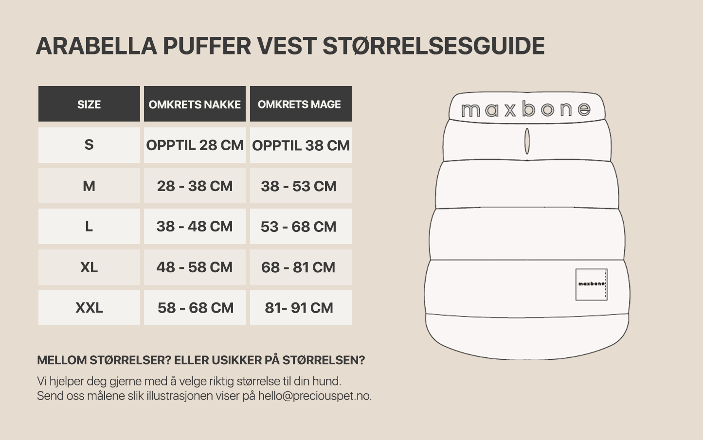 ARABELLA PUFFER VEST SAND - PRECIOUS PET