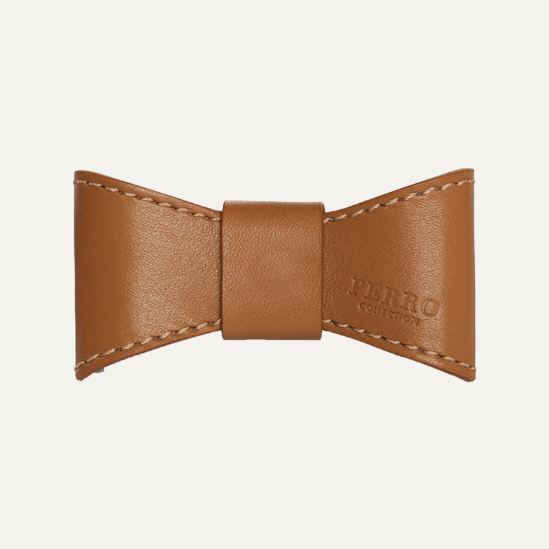 CARAMEL LEATHER BOWTIE - PRECIOUS PET