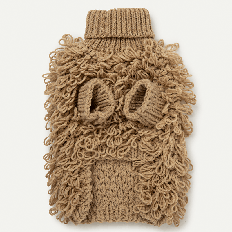 CURLY KNIT JUMPER SAND - PRECIOUS PET
