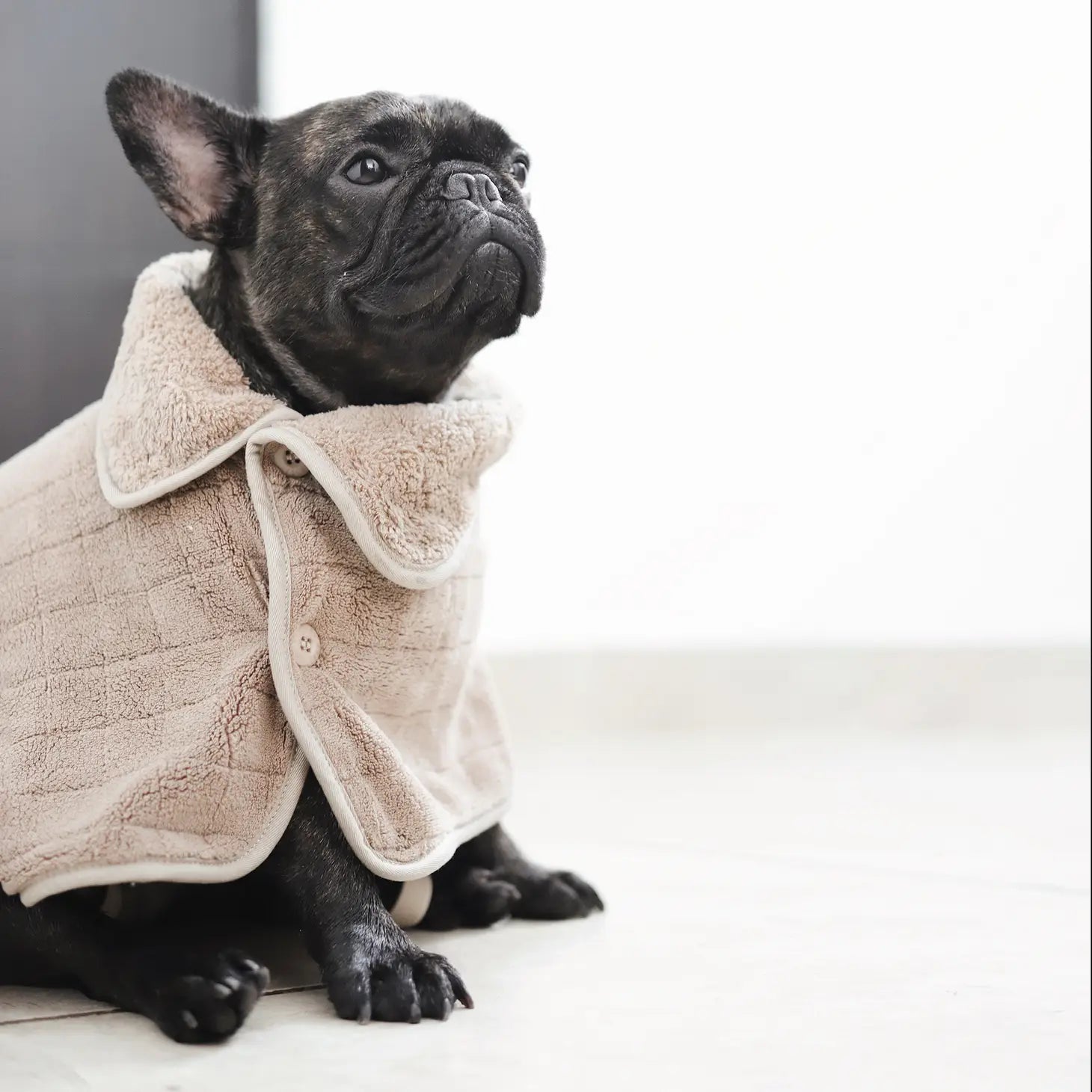 DOG FLEECE BATHROBE TAN - PRECIOUS PET