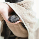 DOG FLEECE BATHROBE TAN - PRECIOUS PET