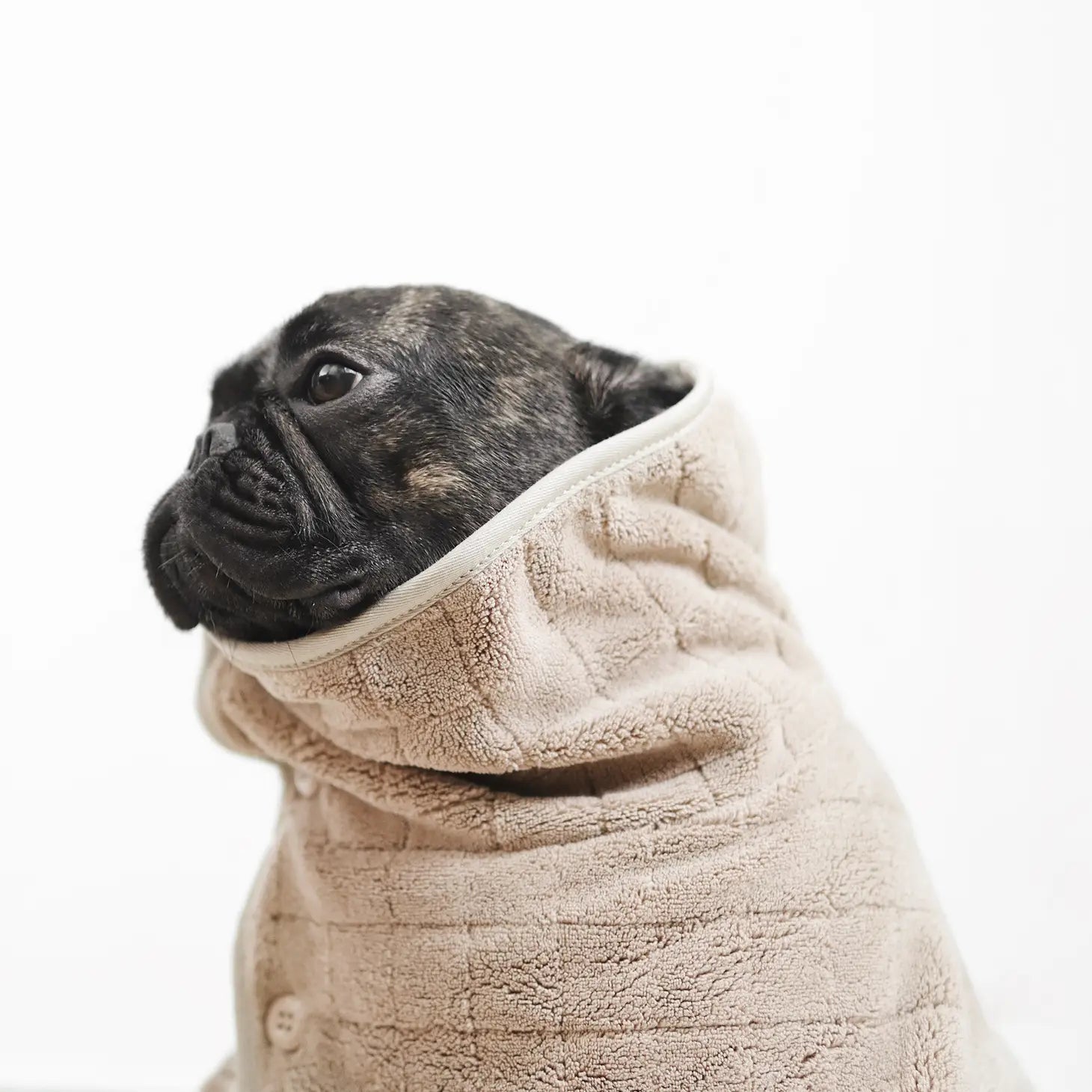 DOG FLEECE BATHROBE TAN - PRECIOUS PET