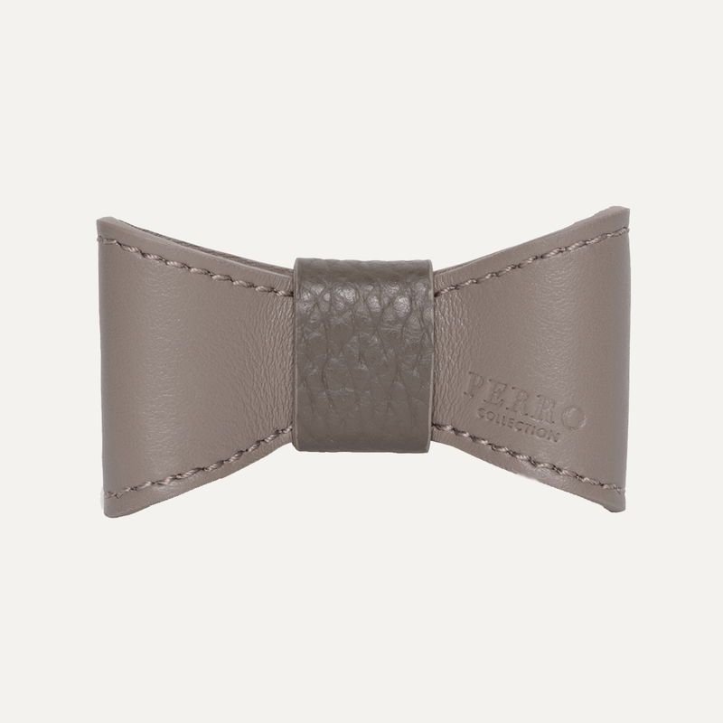 TAUPE LEATHER BOWTIE SPECIAL EDITION - PRECIOUS PET